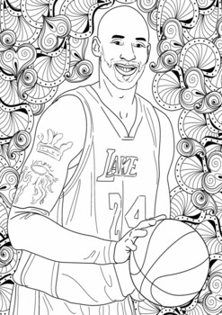 Kobe Bryant NBA Star Coloring Page Black History Month Resource