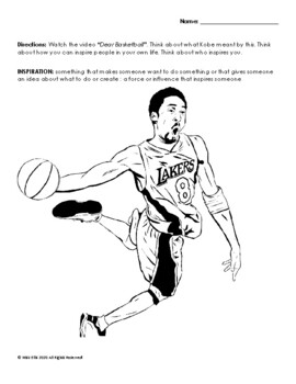 Preview of Kobe Bryant Inspiration Activity