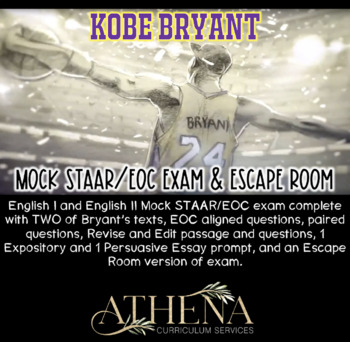 Preview of Koby Bryant Themed Mock STAAR/EOC exam and Escape Room