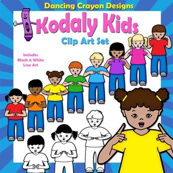 Preview of Clip Art Kids Showing Curwen / Kodaly Hand Signs