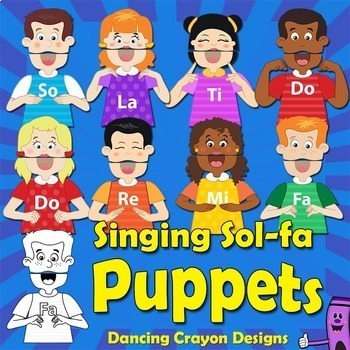 Preview of Singing Puppet Craft | Kids Showing Kodaly / Curwen Hand Signs
