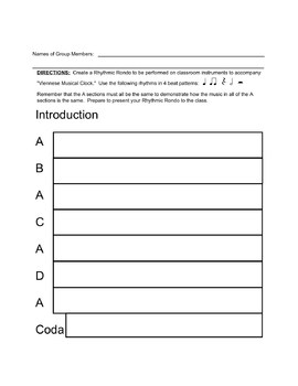 Preview of Kodaly Viennese Musical Clock Rondo Form Unit