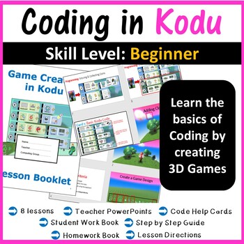 Preview of Kodu Programming Coding - The Complete Lesson Plans (Creating 3D Games)