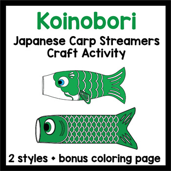 Preview of Koinobori - Japanese koi streamers - coloring and crafts