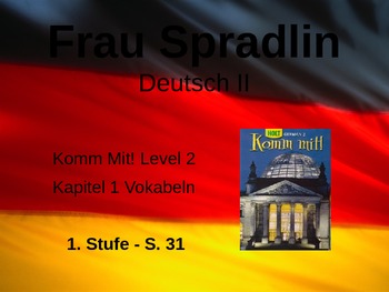 Preview of Komm Mit! German Level 2 Chapter 1-1 vocabulary picture presentation