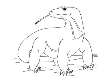 Download Komodo Dragon Coloring Page by Mama Draw It | Teachers Pay ...