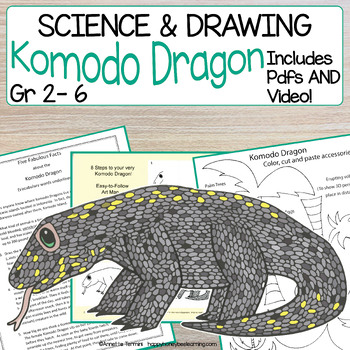 komodo dragon drawing step step
