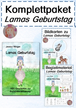 Preview of Komplettpakt Lamas Geburtstag - ABC-Geschichten zur Buchstabeneinführung