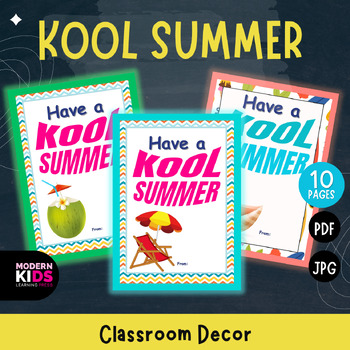 Preview of Kool Summer End Of School Year Tags Printable
