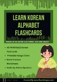 Korean Alphabet Flashcards and  Worksheet| Korean Language