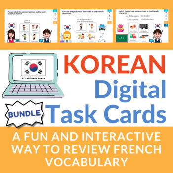 Preview of Korean BOOM Cards | Korean Distance Learning Bundle | Korean Digital Task Cards