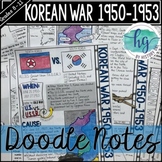 Korean War 1950-1953 during the Cold War Doodle Notes and 