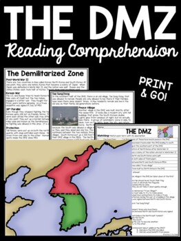 Preview of Korean War Demilitarized Zone DMZ Reading Comprehension