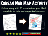 Korean War Map Activity - fun, easy, engaging, follow-alon
