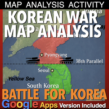 Preview of Korean War Map Exercise (Cold War) + Distance Learning Version