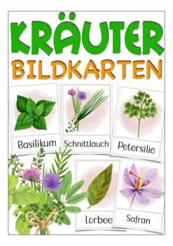 Preview of Kräuter Deutsch Bildkarten (German flash cards herbs / cooking) Kochen
