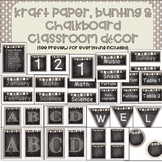 Kraft Paper, Bunting and Chalkboard Labels/Decor - tan and creams