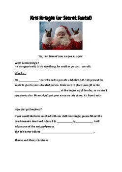 Preview of Kris Kringle / Secret Santa Invitation | Christmas | Gift Fun | Games