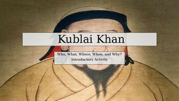 Preview of Kublai Khan. Introductory and Close Read Activity