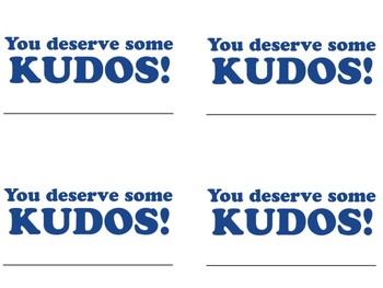 Kudos Cards Template by Success In The Classroom TPT