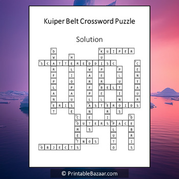 Kuiper Belt Crossword Puzzle Worksheet Activity by Crossword Corner