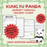Kung Fu Panda: Ancient China video response worksheet sub lesson