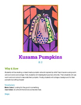 Preview of Kusama Pumpkin Art Lesson Plan