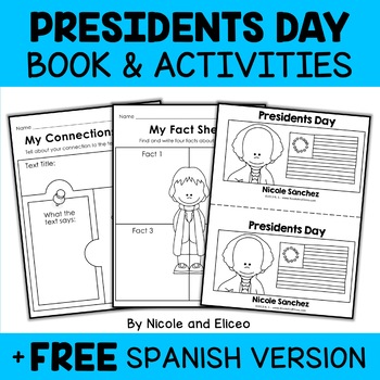 Preview of Presidents Day Activities and Mini Book + FREE Spanish