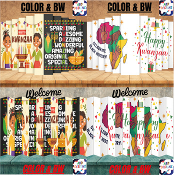 Preview of Kwanzaa Activities: Happy Kwanzaa Bulletin Board Coloring Agamograph Bundle