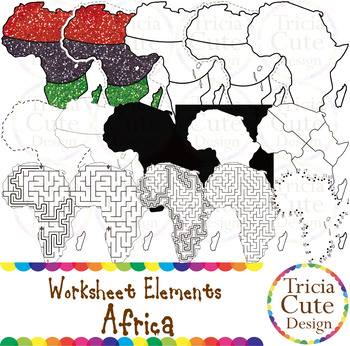 Preview of Black History Month Clip Art Kwanzaa Africa Worksheet Elements