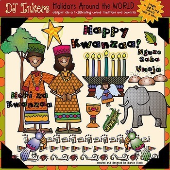 Preview of Kwanzaa & African Traditions - Holidays Around the World Clip Art & Fun Facts