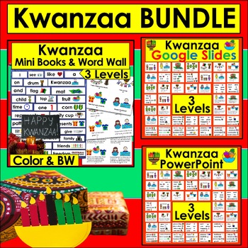 Preview of Kwanzaa BUNDLE Mini Books & PowerPoint & Google Slides  Illustrated Vocabulary