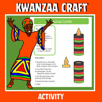 Preview of Kwanzaa Candle Craft- Kwanza Activities - Winter Craft- Kindergarten, Holiday