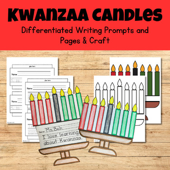 Preview of Kwanzaa Candle Writing Craftivity - Fun & Engaging Writing Prompts & Craft