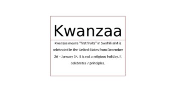 Preview of Kwanzaa Cards - Montessori