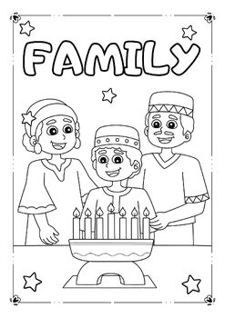 Preview of Kwanzaa Celebration Coloring Page -  Coloring Sheet