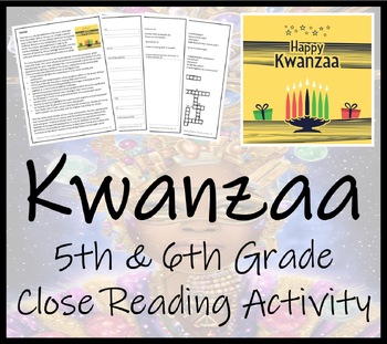 Preview of Kwanzaa Close Reading Comprehension Activities | 5th Grade & 6th Grade