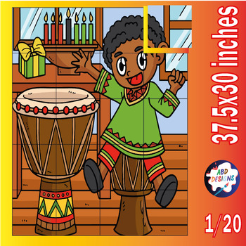 Preview of Kwanzaa Collaborative Coloring Poster Bulletin Board Craft