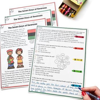 Kwanzaa Differentiated Reading and Writing Activities by Common Core ...