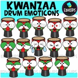 Kwanzaa Drum Emoticons Clip Art Set {Educlips Clipart}