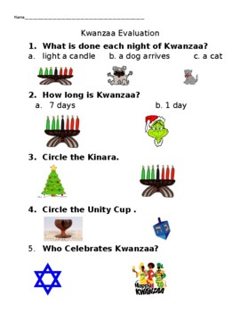 Preview of Kwanzaa Evaluation