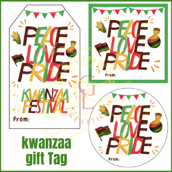 Preview of Kwanzaa Gift Tags crafts activities classroom Bulletin Board idea Project middle