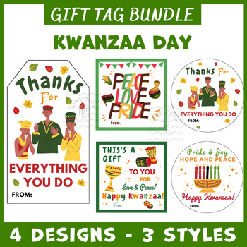 Preview of Kwanzaa Gift Tags student BUNDLE activity word wall social emotional high school