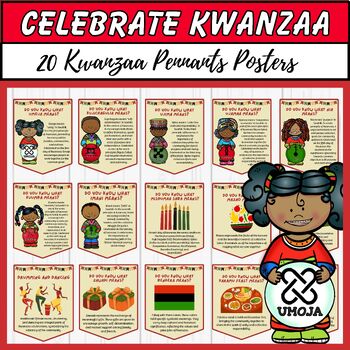 Kwanzaa Holiday Principles Pennant Posters-Kwanzaa Vocabulary ...