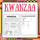 Kwanzaa Information and Vocabulary Questions | Kwanzaa Activities