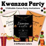 Kwanzaa | Kwanzaa Party Invitation | Editable Canva Invitation