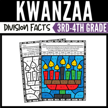 Preview of Kwanzaa Math Division Color by Number