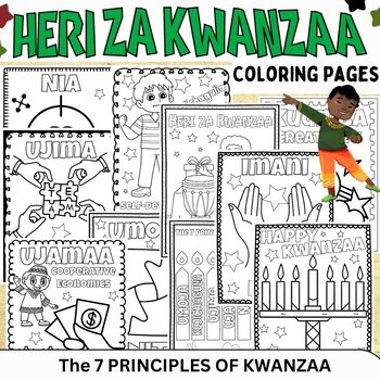 Preview of Kwanzaa Mindfulness Coloring Pages The 7 Principles Of Kwanzaa Activities