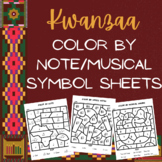 Kwanzaa Music Coloring Pages- Color by Note/Treble Clef/Mu