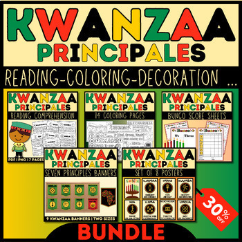 Preview of Kwanzaa Principles Activities & Classroom Decor Bundle - Reading, Coloring, ...